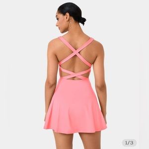 Halara criss-cross back dress. Color: salmon rose